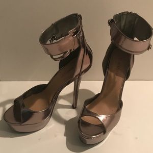 Chrome Platform Ankle Heels
